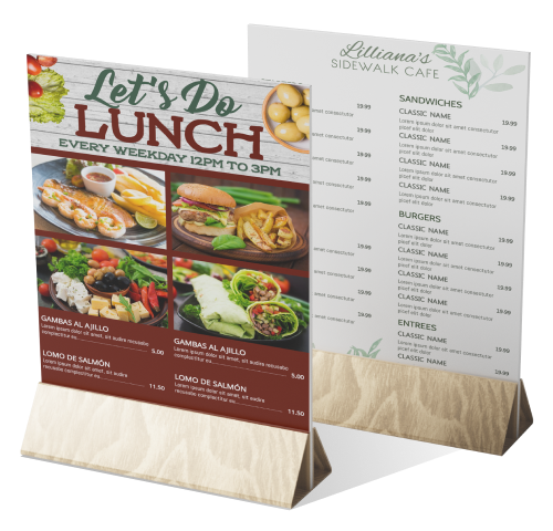Cree menús y gráficos promocionales para su restaurante